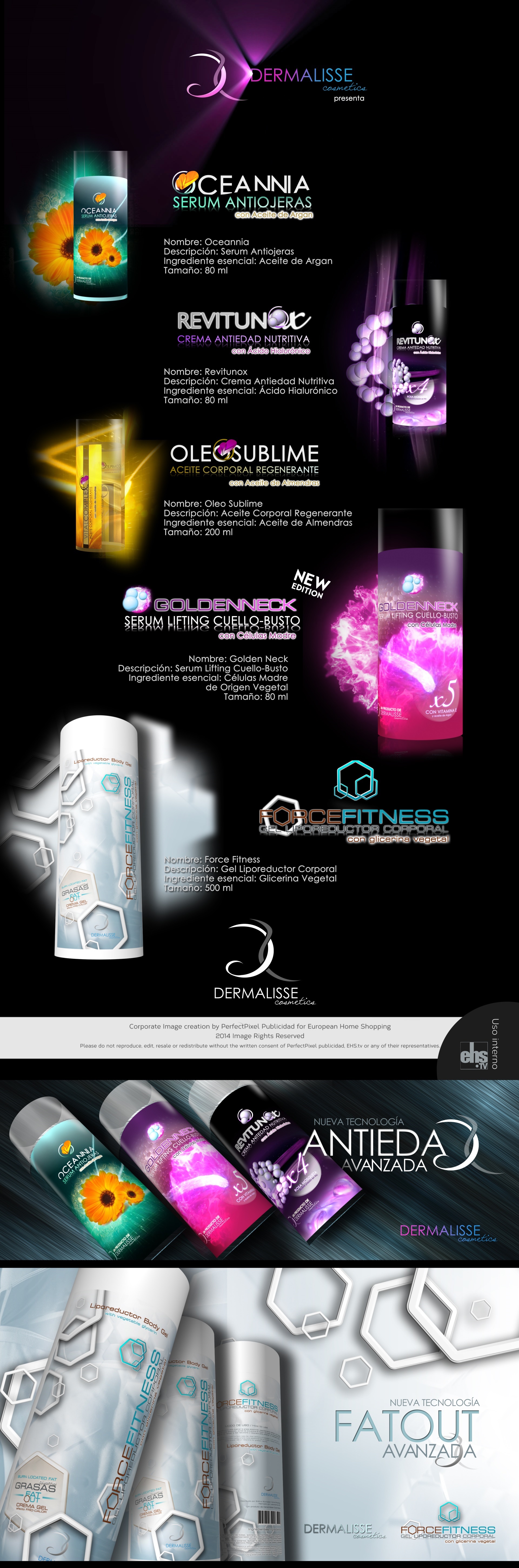 Dermalisse Cosmetics Brand Image - Products Packaging Design